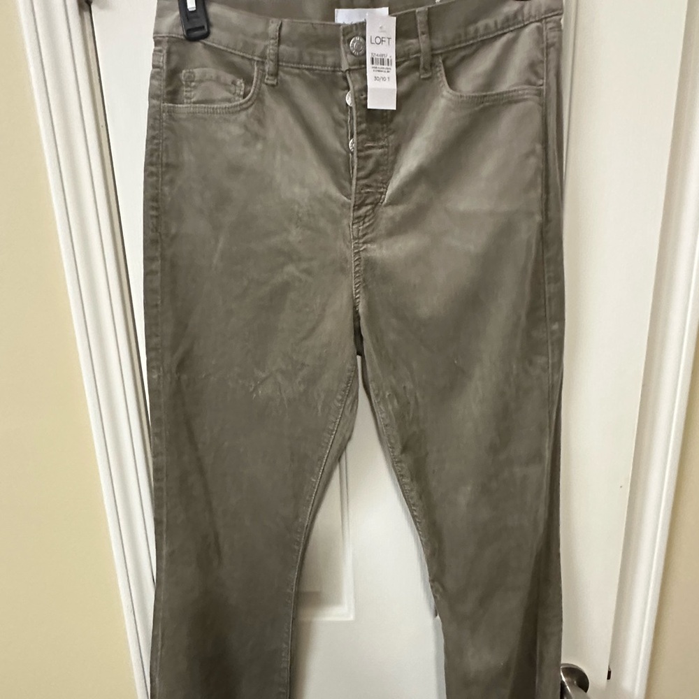 LOFT Tan/Gray Velvet Pants